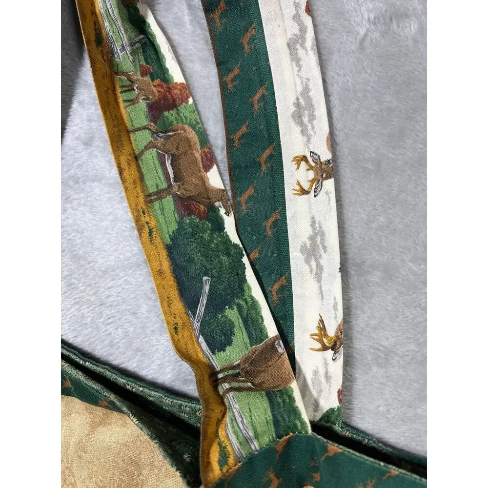 Handmade Deer Outdoors Print Tote Bag Nature Forest Shoulder Bag Canvas Style - Picture 5 of 10